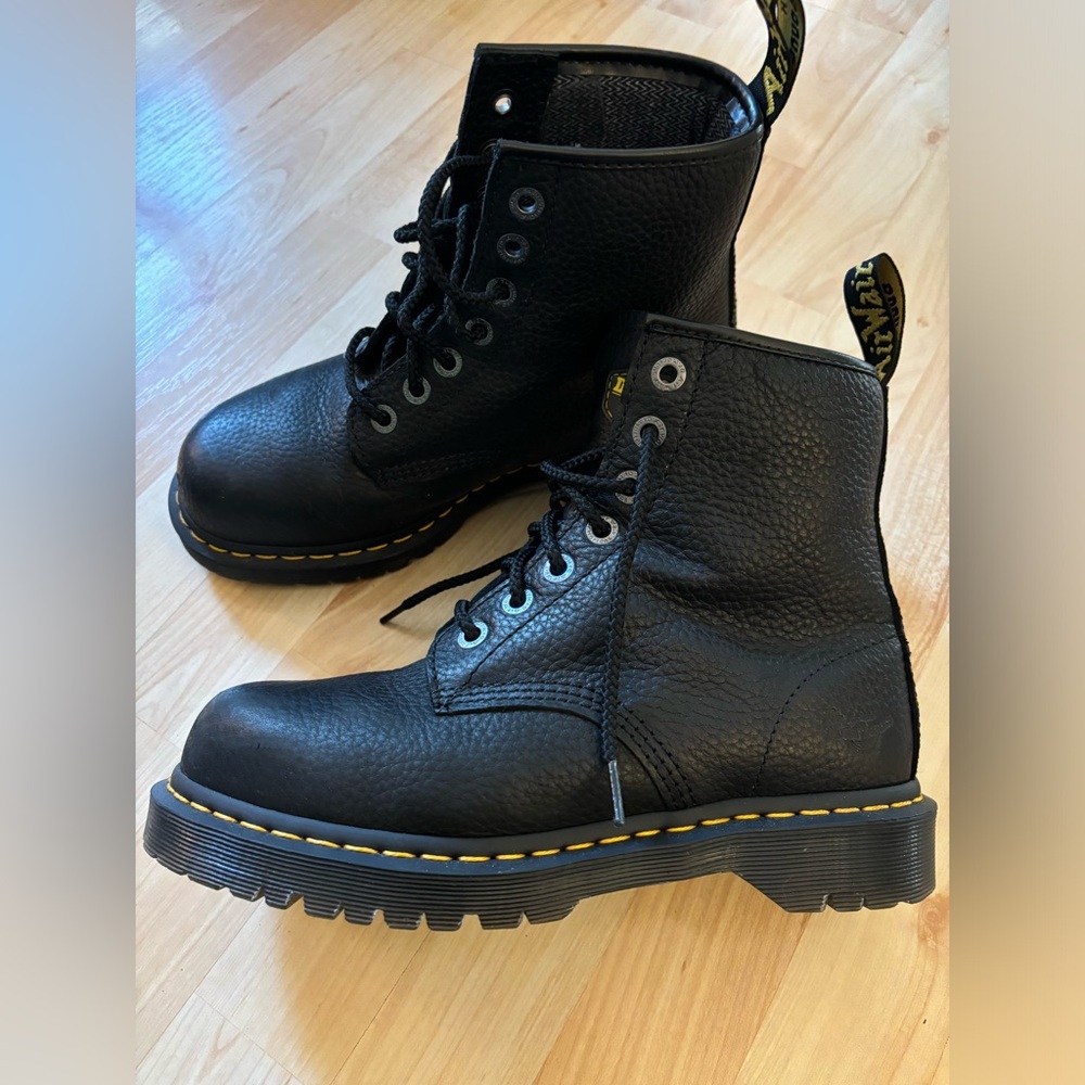 Dr. Martens 2976 Industrial Steel Toe Work Boot Black, Soft Full Grain Leather
